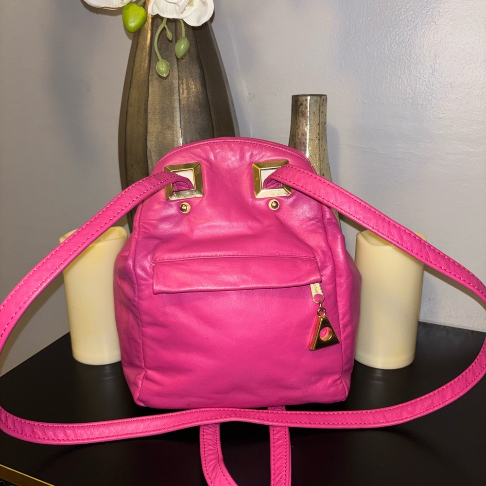 Pink Leather Crossbody Bag - Picture 10 of 11